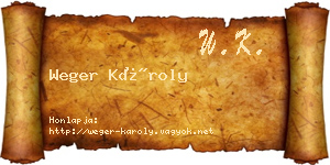 Weger Károly névjegykártya