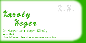 karoly weger business card